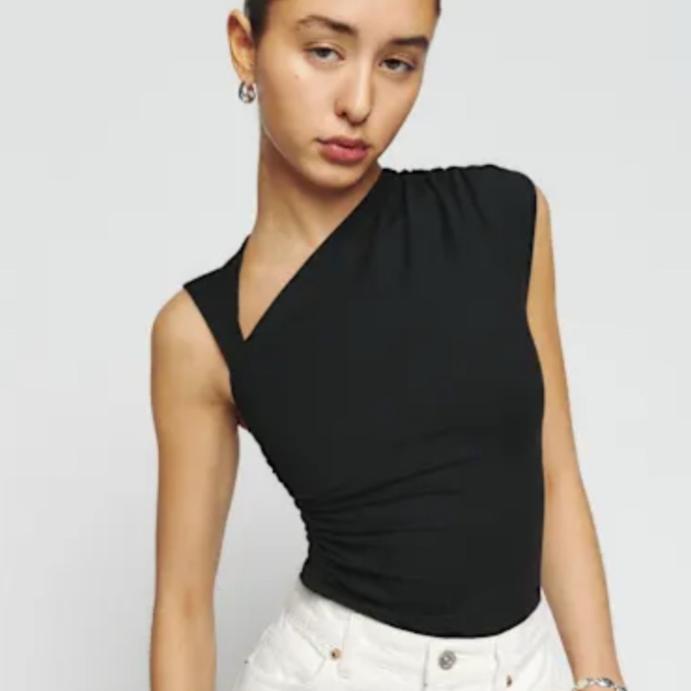 Reformation Shae Knit Top Black - Size S